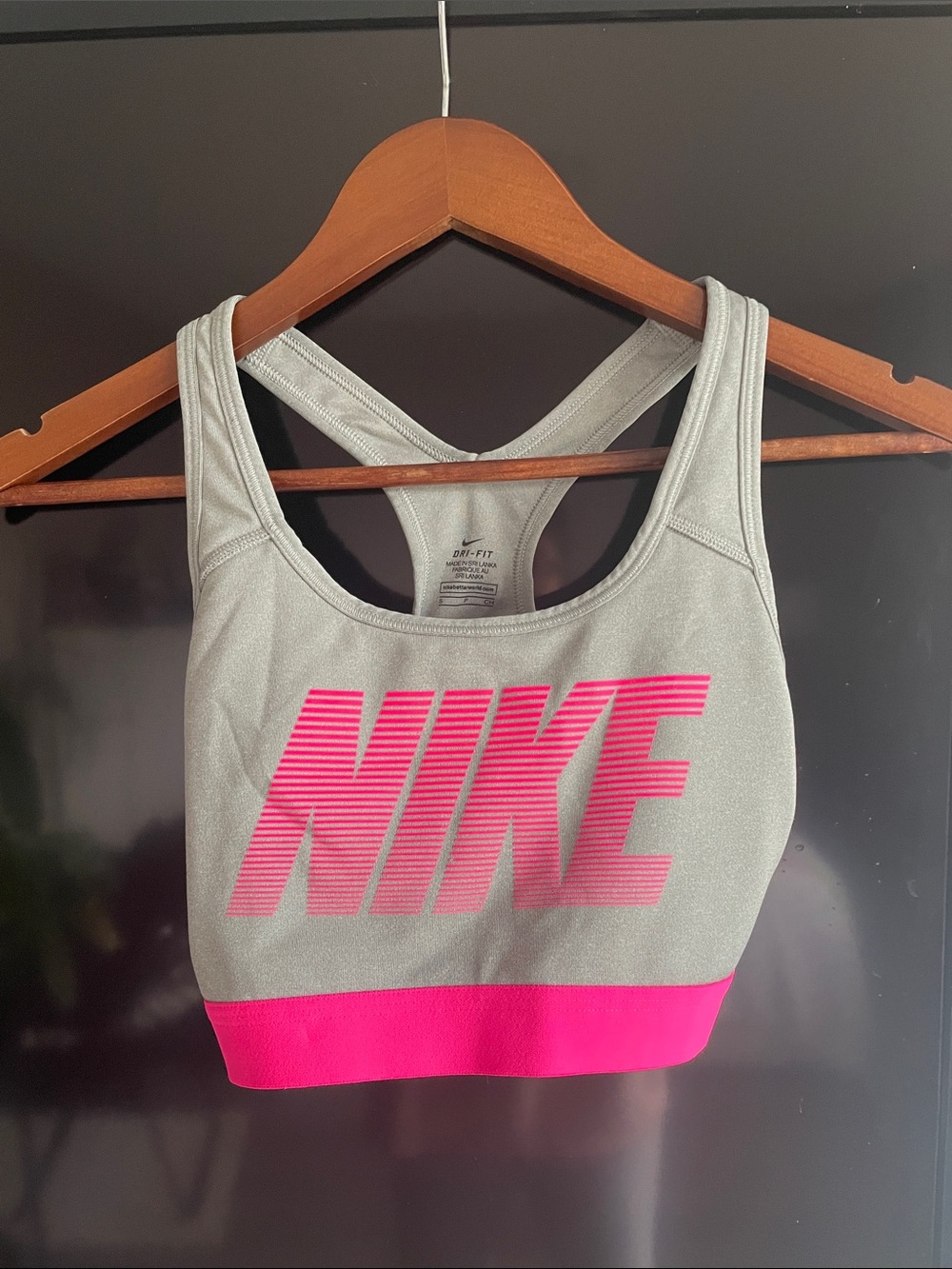 Nike Black Sports Bra with White Logo Band